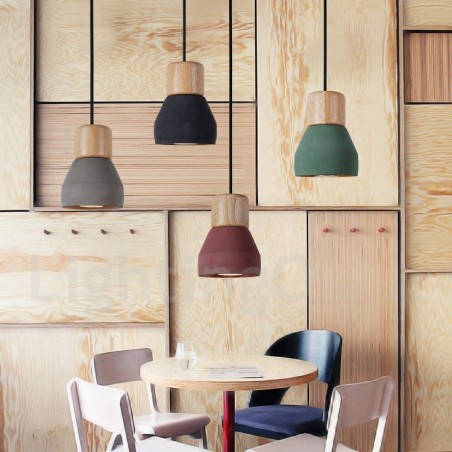 Single Light Modern Contemporary Multi Colors Wood Concrte Pendant Light Single Light Modern Contemporary Multi Colors Wood Concrte Pendant Light