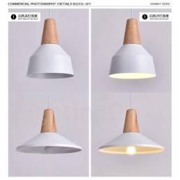 1 Light Modern Contemporary Wood Pendant Light