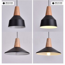 1 Light Modern Contemporary Wood Pendant Light