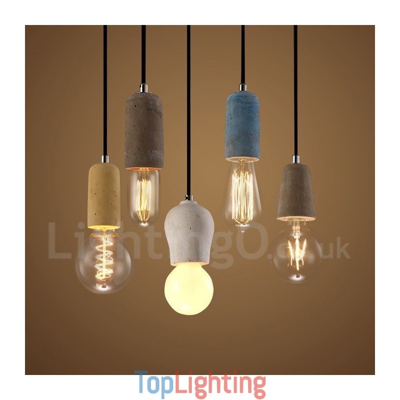 1 Light Rustic Lodge Concrte Pendant Light