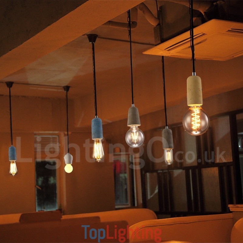 1 Light Rustic Lodge Concrte Pendant Light