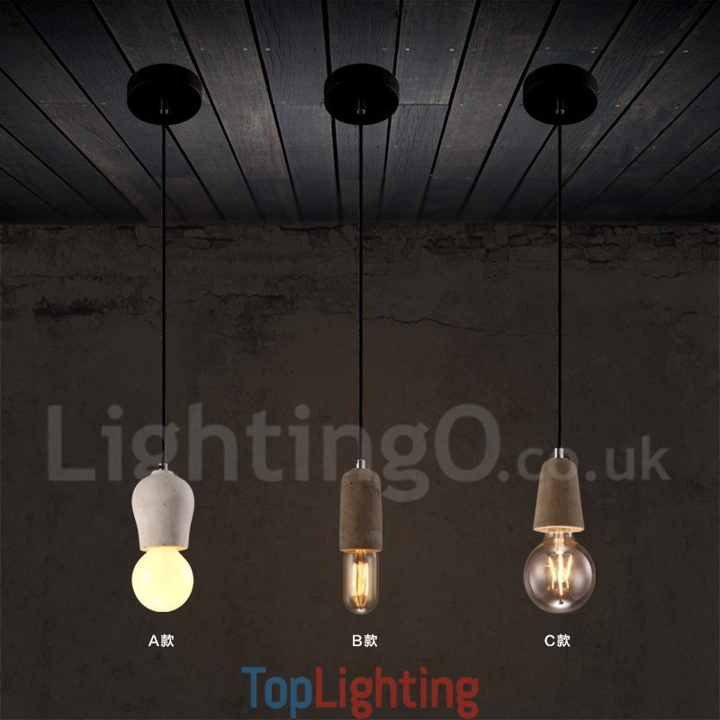 1 Light Rustic Lodge Concrte Pendant Light