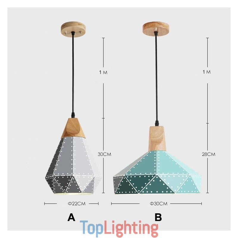 Wood 1 Light Modern Contemporary Metal Pendant Light