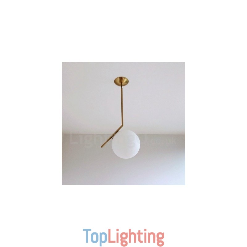 1 Light Modern Contemporary Pendant Light with Glass Shade