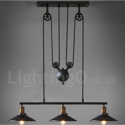 3 Light Country Vintage Metal Pendant Light