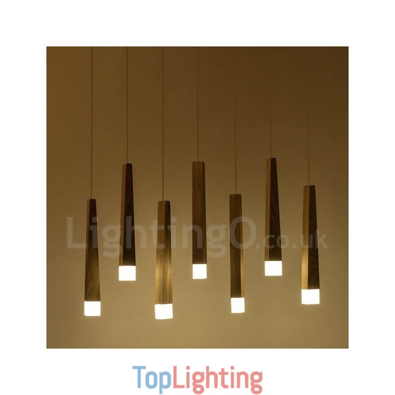 1 Light Modern Contemporary Wood Pendant Light