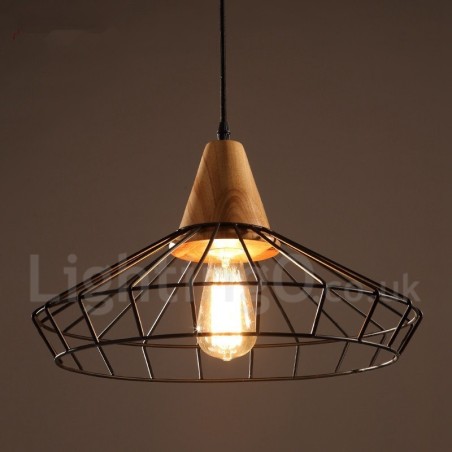Vintage Metal Wooden Pendant Light Vintage Metal Wooden Pendant Light