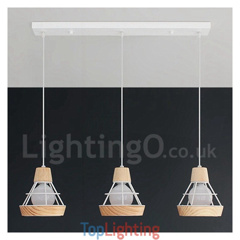 Dining Metal Wooden Pendant Light