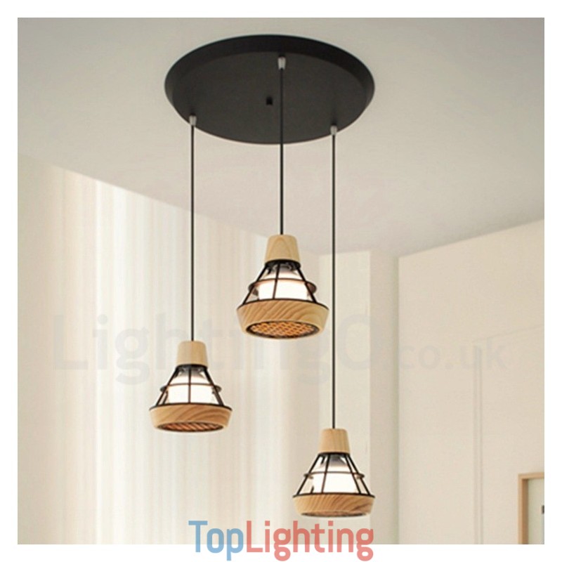 Dining Metal Wooden Pendant Light