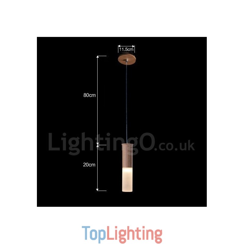 Modern Contemporary One Light Wooden Pendant Light