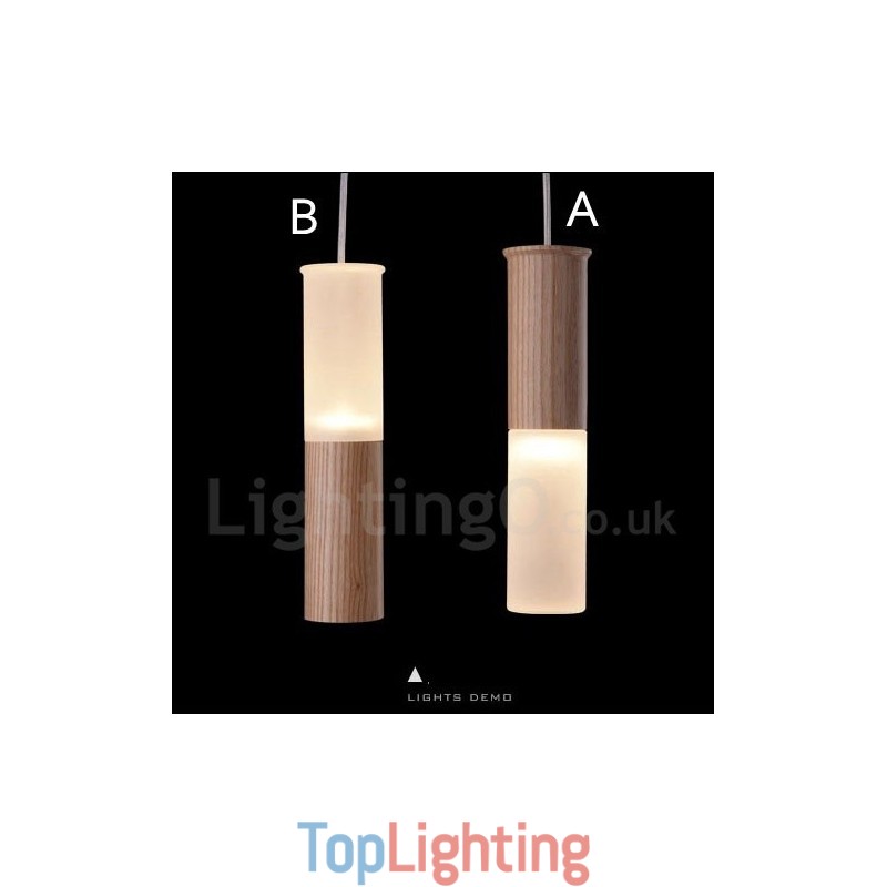 Modern Contemporary One Light Wooden Pendant Light