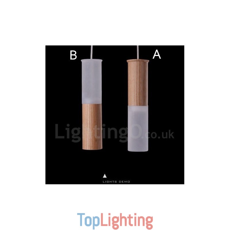 Modern Contemporary One Light Wooden Pendant Light