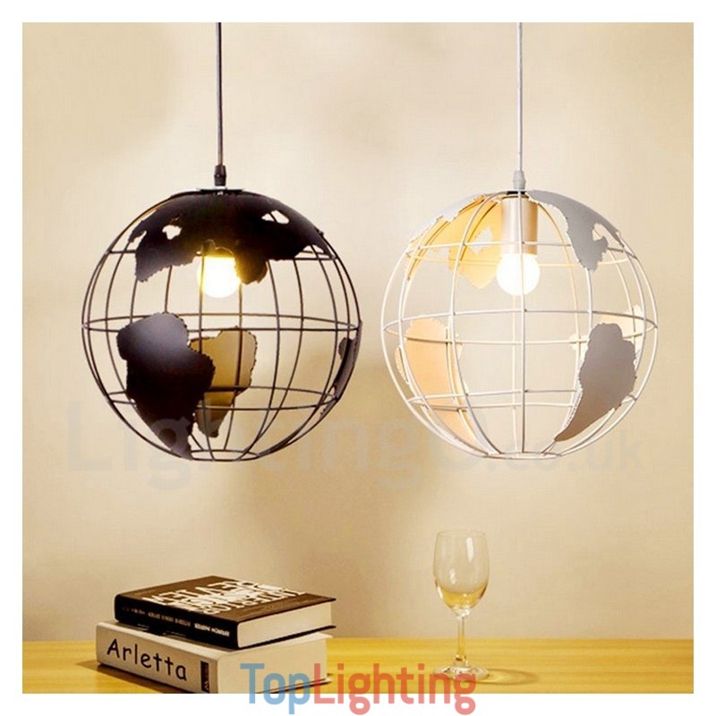 Country Vintage Globe Metal Pendant Light