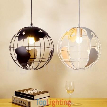 Country Vintage Globe Metal Pendant Light Country Vintage Globe Metal Pendant Light