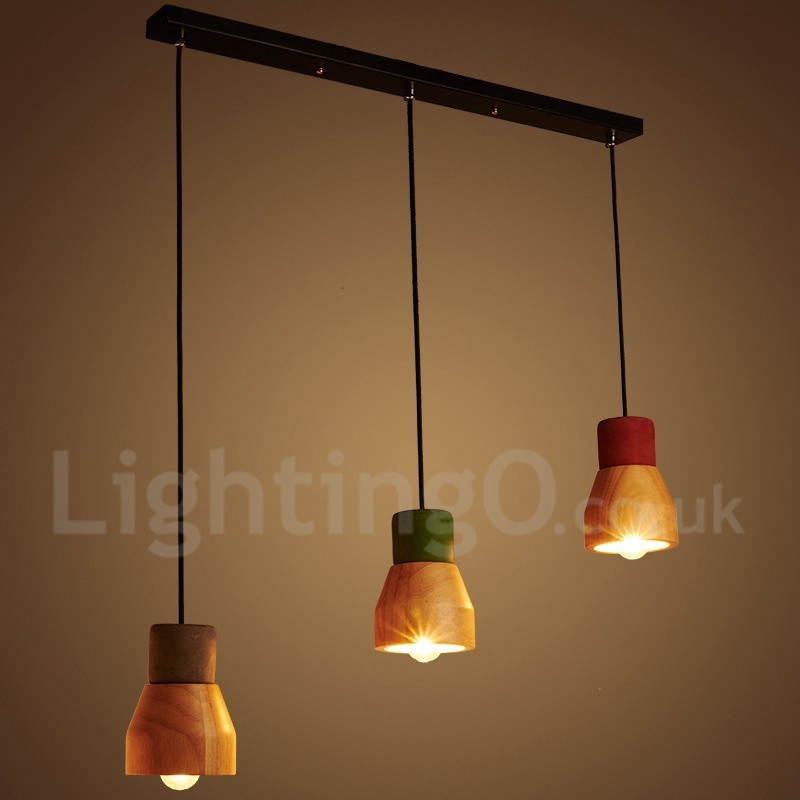 Vintage Wood Concrte Pendant Light