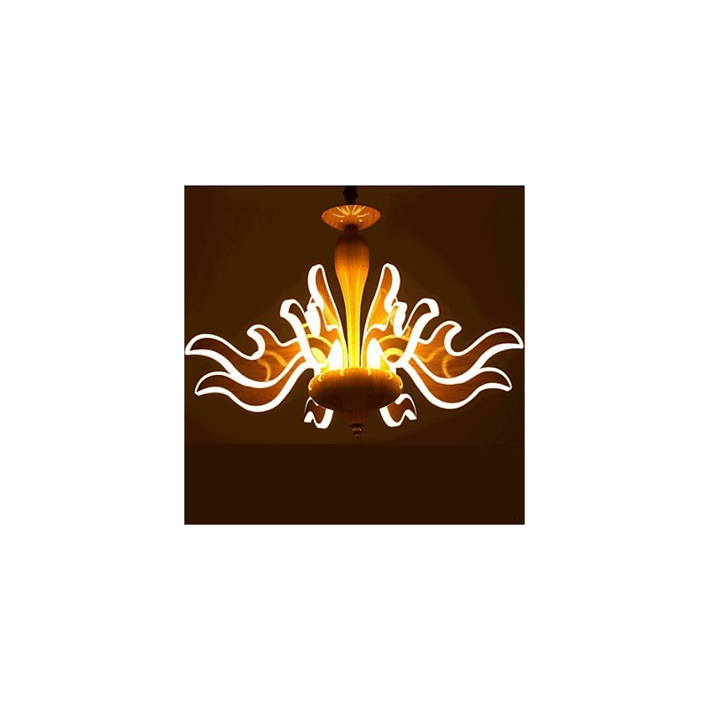 The Art Of Imitation Wood Grain Imported Acrylic Chinese Simple Chandelier