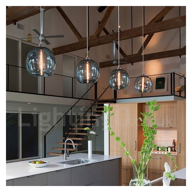 Modern Contemporary Multi Colors 1 Light Glass Pendant Light