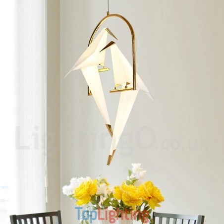 Modern Contemporary Paper Crane 2 Light Pendant Light Modern Contemporary Paper Crane 2 Light Pendant Light