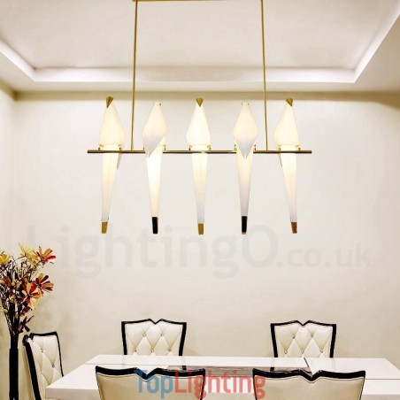 Modern Contemporary Paper Crane 5 Light Pendant Light Modern Contemporary Paper Crane 5 Light Pendant Light