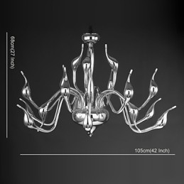 Modern Chandelier Light 18 Lights G4 Chrome Finish