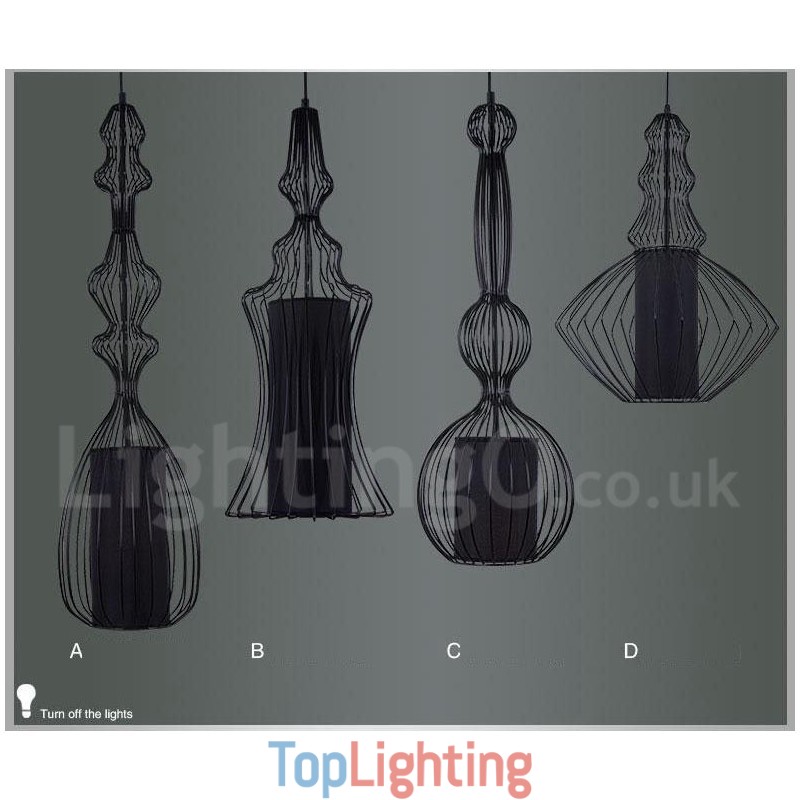 Country Vintage Metal Vase Shape Pendant Light