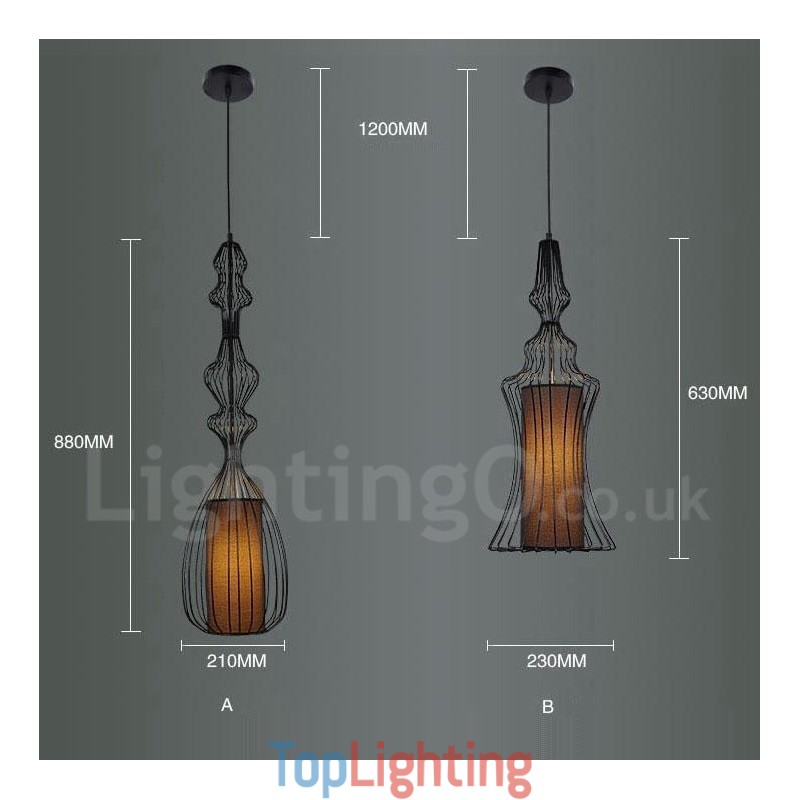 Country Vintage Metal Vase Shape Pendant Light