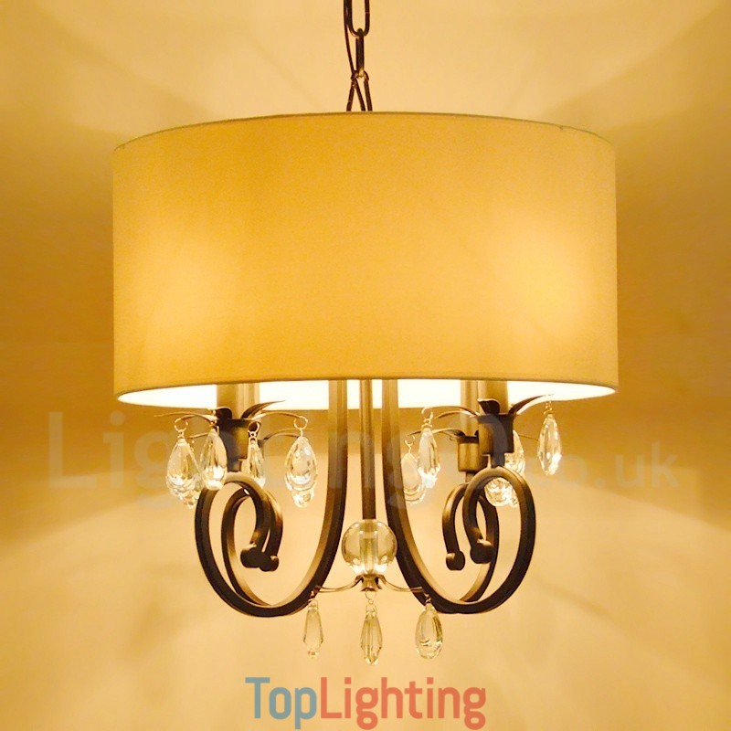 Rustic Lodge Metal Drum Pendant Light