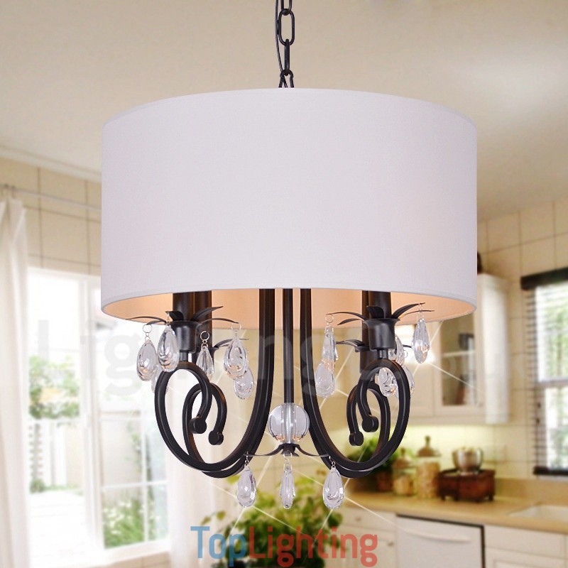 Rustic Lodge Metal Drum Pendant Light
