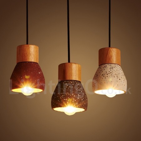 Modern Contemporary 1 Light Wood Concrte Pendant Light Modern Contemporary 1 Light Wood Concrte Pendant Light