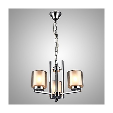 Iron Electroplated Chandelier with Glass Shade Classic Candle Lighting Lamp 3 Heads Iron Electroplated Chandelier with Glass Shade Classic Candle Lighting Lamp 3 Heads