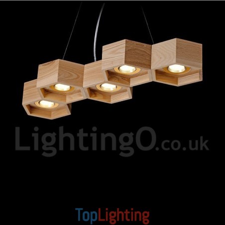 5 Light Wood Modern Contemporary Pendant Light 5 Light Wood Modern Contemporary Pendant Light