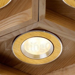 7 Light Wood Modern Contemporary Pendant Light