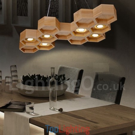 6 Light Wood Modern Contemporary Pendant Light 6 Light Wood Modern Contemporary Pendant Light