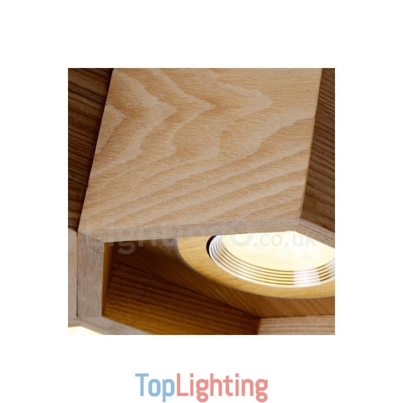 6 Light Wood Modern Contemporary Pendant Light