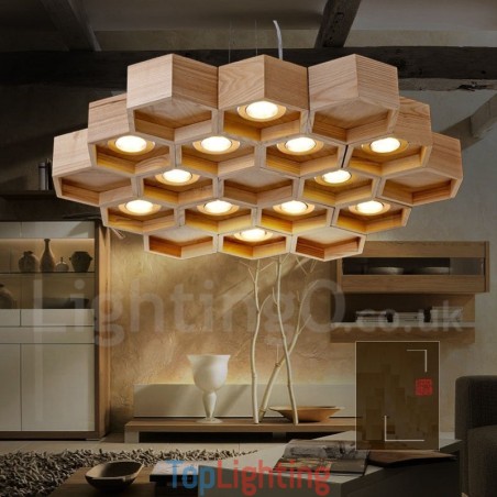 12 Light Wood Modern Contemporary Pendant Light 12 Light Wood Modern Contemporary Pendant Light