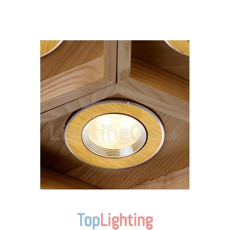 12 Light Wood Modern Contemporary Pendant Light
