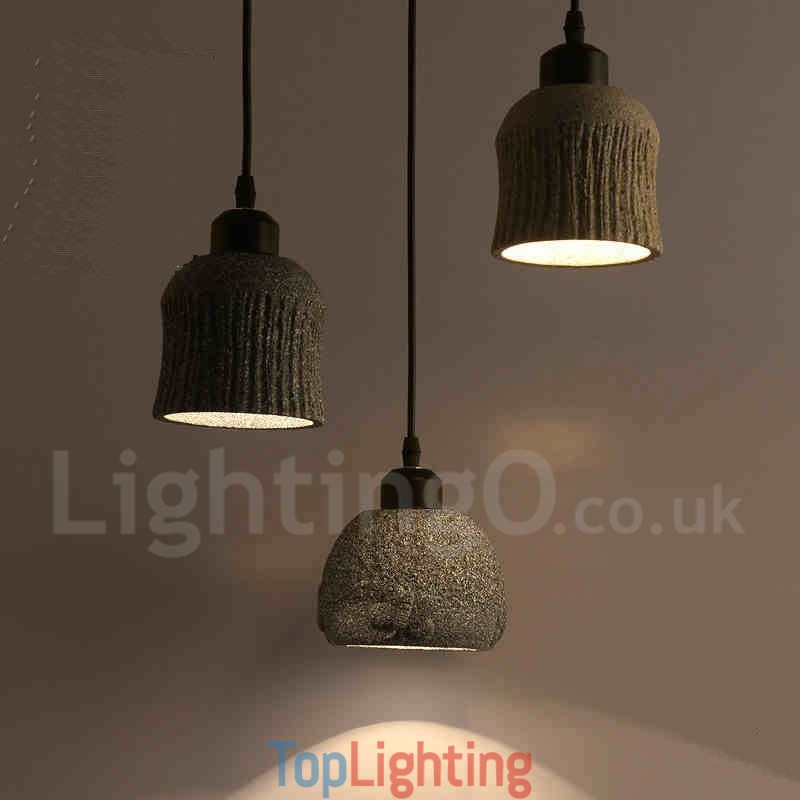 Retro Vintage Wood Concrte Pendant Light