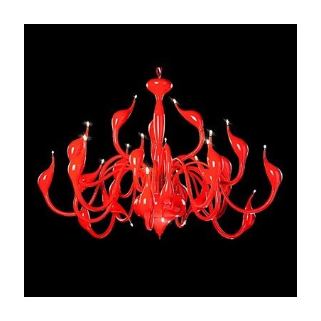 Modern Chandelier Light 24 Lights G4 Red Painting Modern Chandelier Light 24 Lights G4 Red Painting