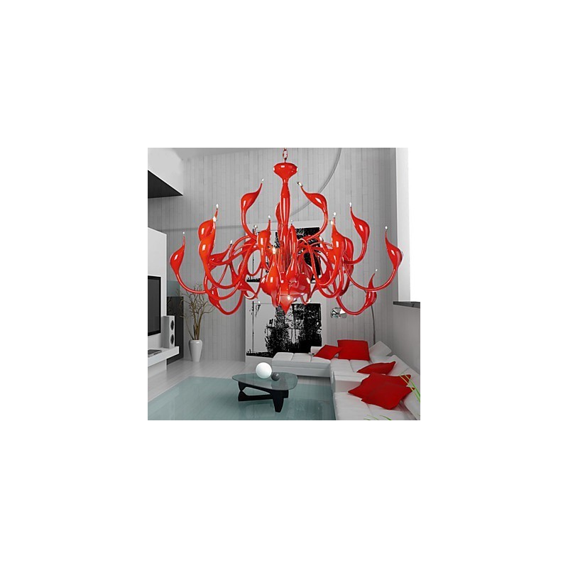 Modern Chandelier Light 24 Lights G4 Red Painting