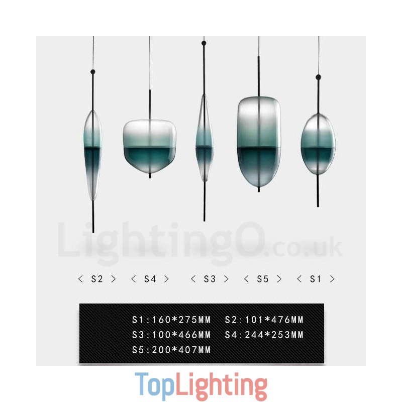 Modern Contemporary Gradient Color Pendant Light with Glass Shade