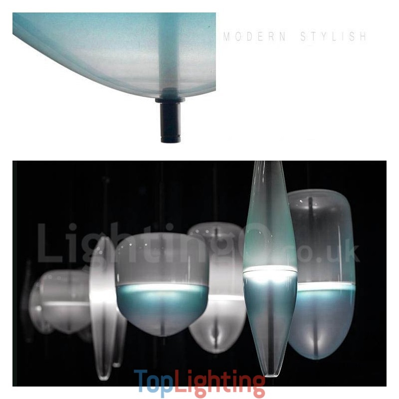 Modern Contemporary Gradient Color Pendant Light with Glass Shade