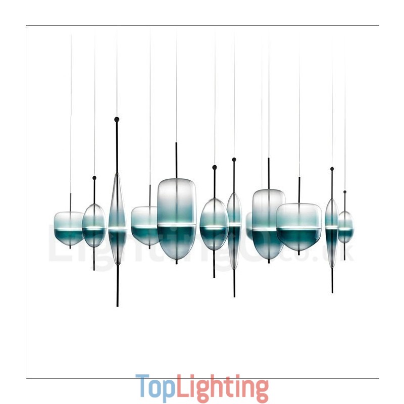 Modern Contemporary Gradient Color Pendant Light with Glass Shade