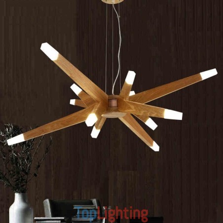 Modern Contemporary Wood 12 Light Pendant Light Modern Contemporary Wood 12 Light Pendant Light