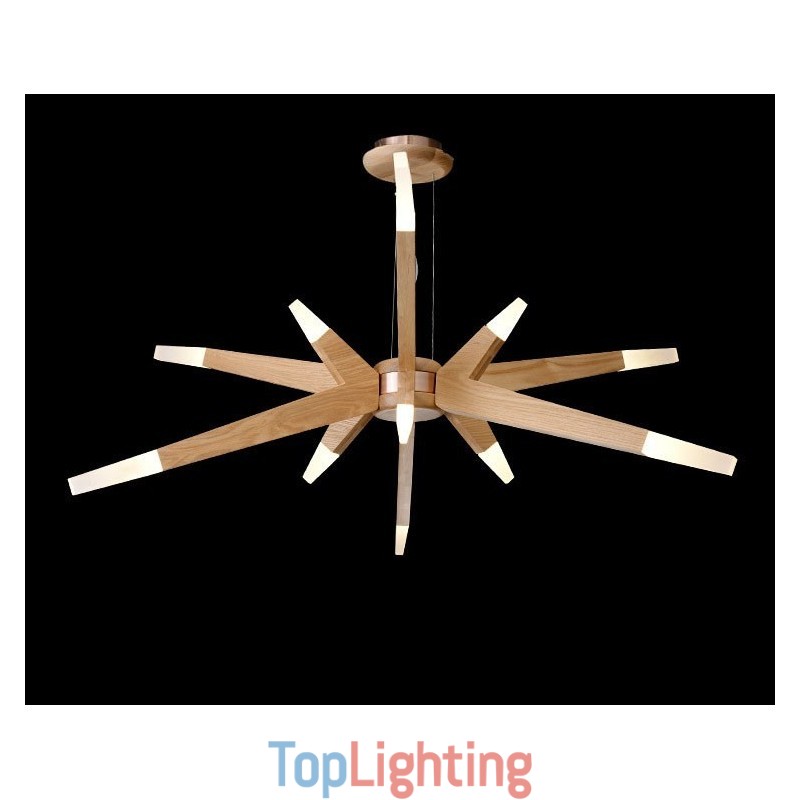 Modern Contemporary Wood 12 Light Pendant Light