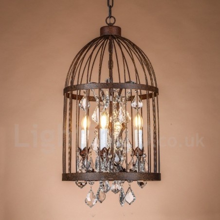 Retro Vintage Metal 4 Light Birdcage Pendant Light Retro Vintage Metal 4 Light Birdcage Pendant Light