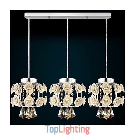 Flowers and Crystal Chandelier Pendant Light Flowers and Crystal Chandelier Pendant Light