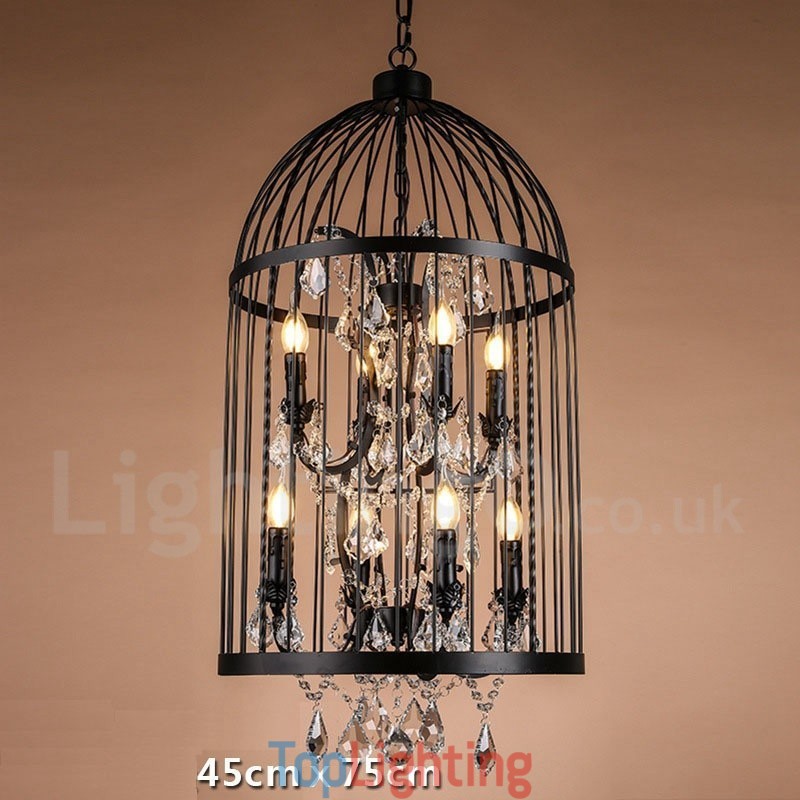 Retro Vintage Metal 8 Light Birdcage Pendant Light