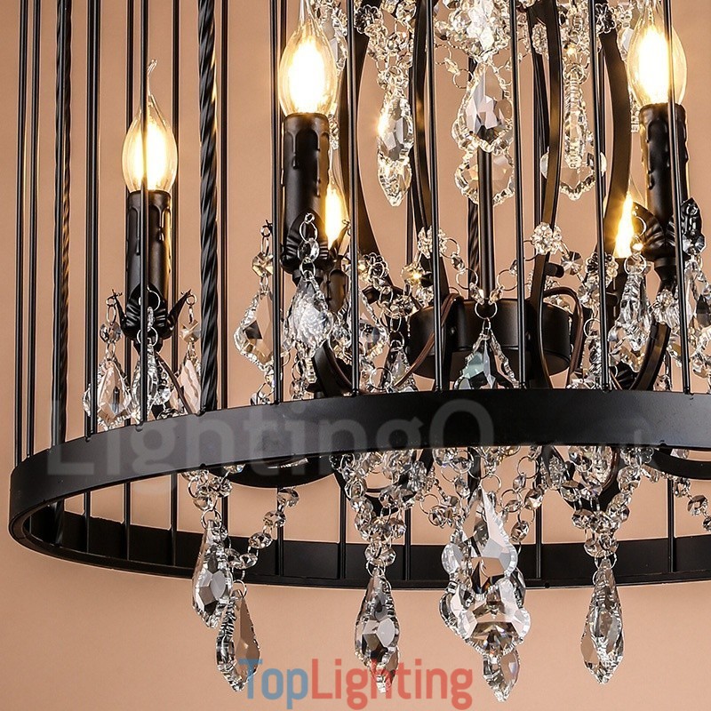 Retro Vintage Metal 8 Light Birdcage Pendant Light