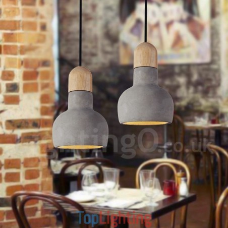 Retro Vintage Wood Concrte Single Light Pendant Light Retro Vintage Wood Concrte Single Light Pendant Light