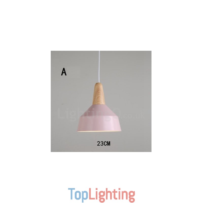 Modern Contemporary Wood Metal Multi Colors Pendant Light